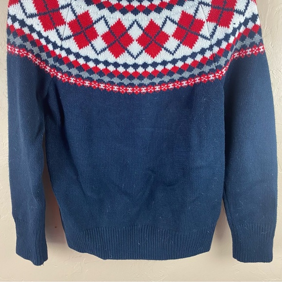 Tommy Hilfiger Navy and Red Argyle Sweater - Picture 7 of 9